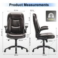 thumbnail image 2 of AFO Big and Tall Ergonomic Office Chair, High-Back Executive Leather Chair with Adjustable Armrests, Brown, 2 of 7