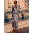 thumbnail image 4 of Women's Two Piece Skirt Set Casual Short Sleeve Top Midi Skirt Blue S, 4 of 9