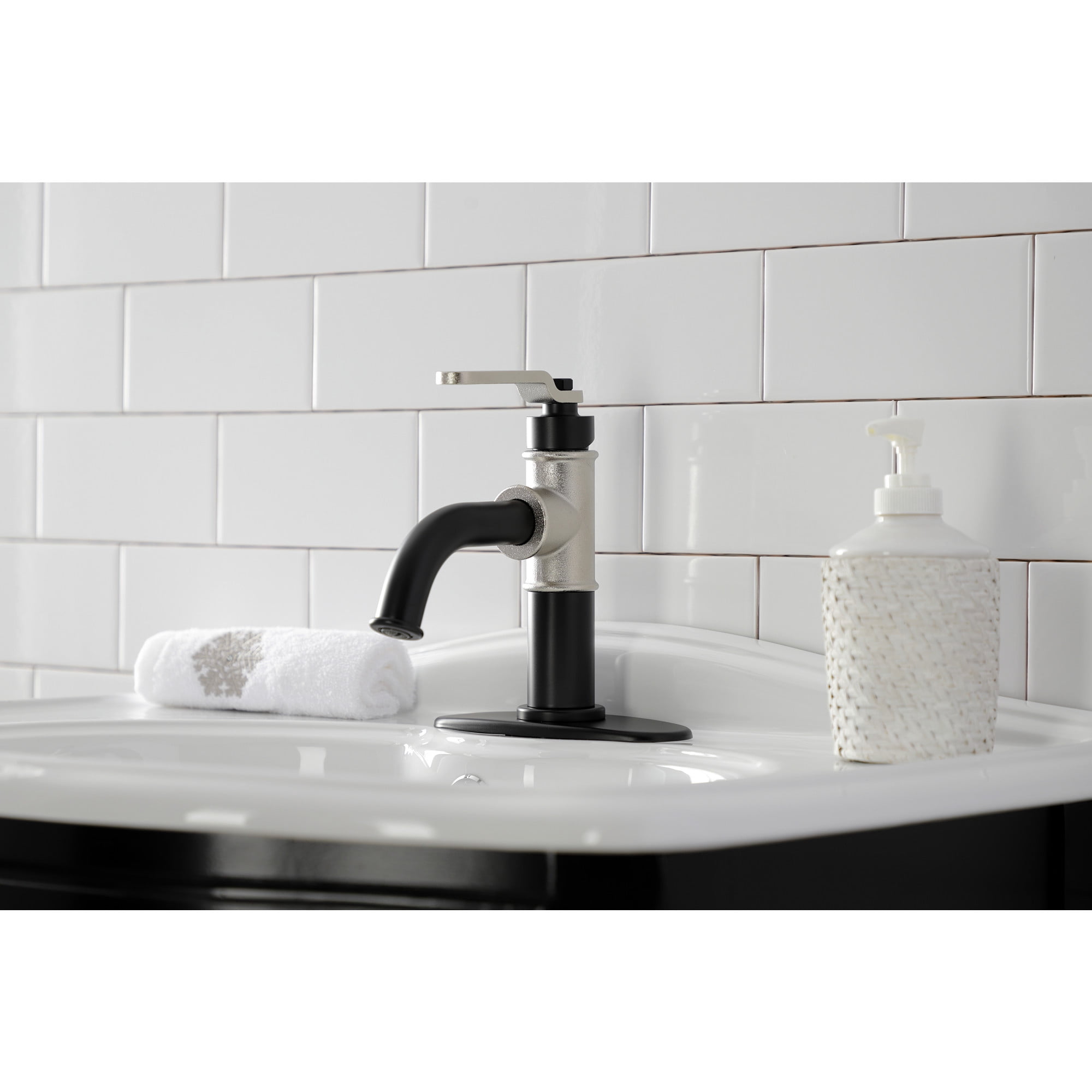 Kingston Brass KSD2826KL Whitaker 1.2 GPM Deck Mounted Single Hole Bathroom Faucet - Black