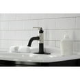 thumbnail image 3 of Kingston Brass KSD2826KL Whitaker One-Handle Single-Hole Bathroom Faucet with Deck Plate and Push Pop-Up Drain, Matte Black/Polished Nickel, 3 of 7