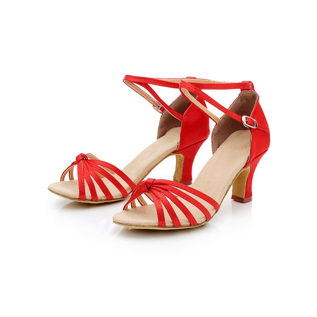 UKAP Women Heels Solid Color Pumps Hollow Out Shoes Ladies Sandals Non Slip Red Knotting 8