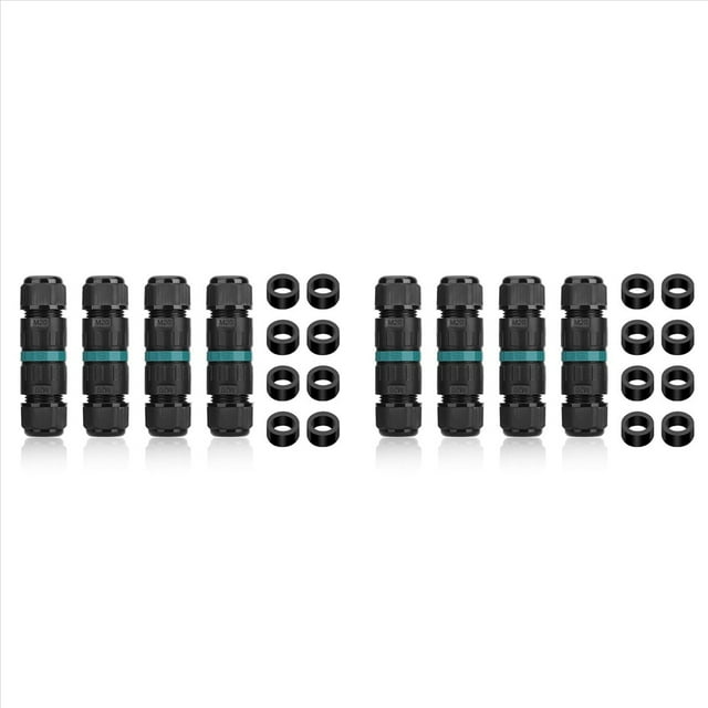 8PCS Caja de Conexiones de 3 de 2 Vías IP68 Conector de Cable Eléctrico Impermeable para Exteriores Ø5-12 mm