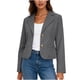 thumbnail image 3 of RKSTN Blazers for Women Oversized Lapel Single Breasted Button Cropped Blazer Business Suit Jacket Womens Casual Solid Plus Size Turndown Collar Loose Long Sleeve Professional Office Wear Blazer, 3 of 10
