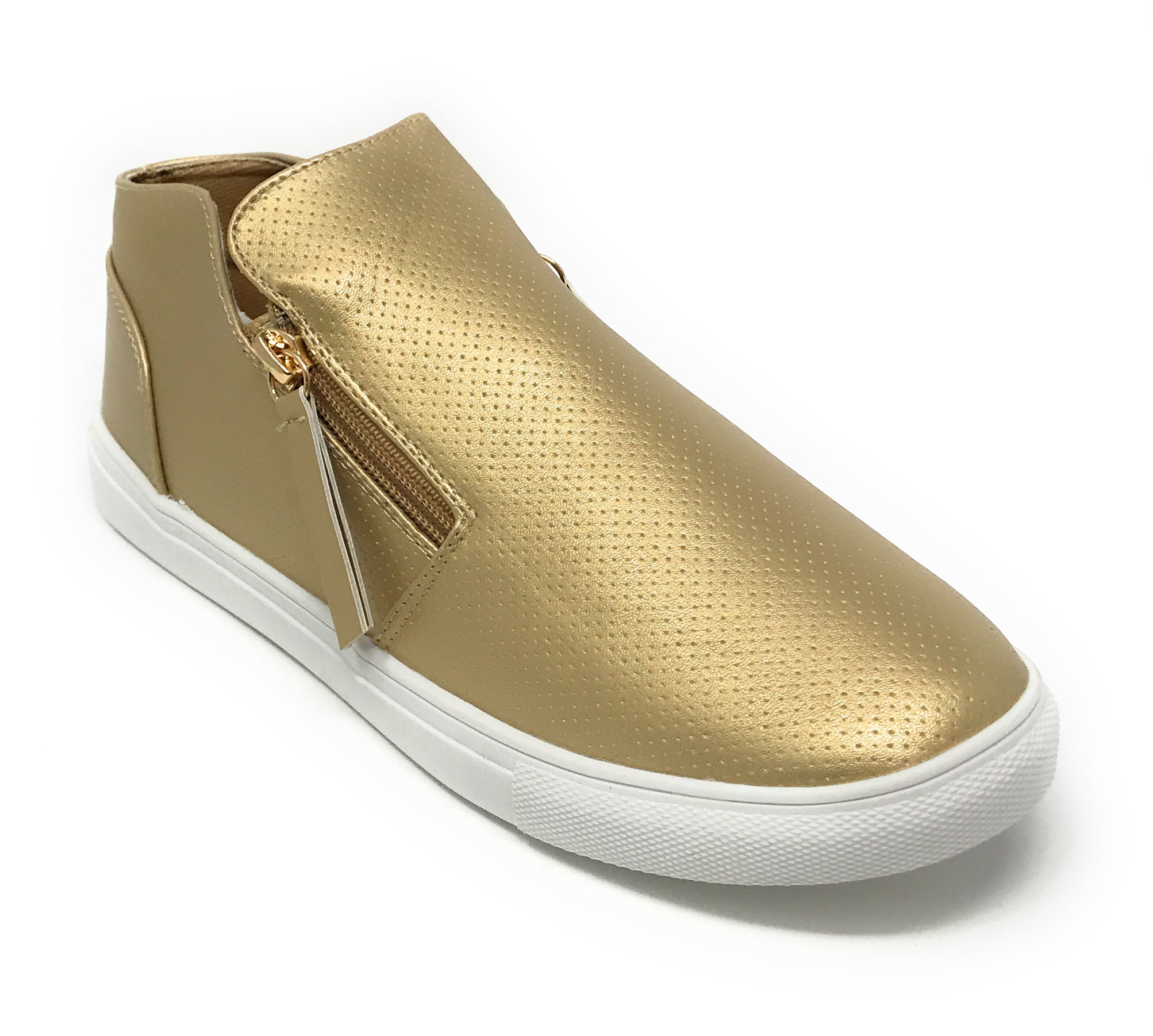 Forever Young Women's High Top Side Zip Perforated Sneakers