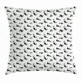 thumbnail image 1 of Cat Throw Pillow Cushion Cover, Cute Domestic Animals Chasing After Yarn Balls Jumping Playful Kitties Feline Fun, Decorative Square Accent Pillow Case, 16 X 16 Inches, Black White, by Ambesonne, 1 of 2