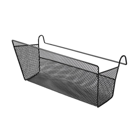 Wdhugt Black Iron Storage Basket For Dormitory And Bedhead Use Multi Purpose Hanging Organizer For Books Phones And Essentials Black