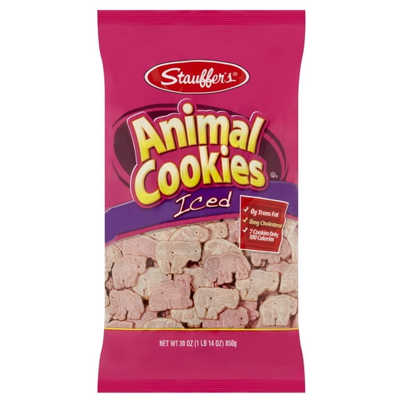 Stauffer's Animal Cookies Iced, 30 oz Shelf-Stable Bag
