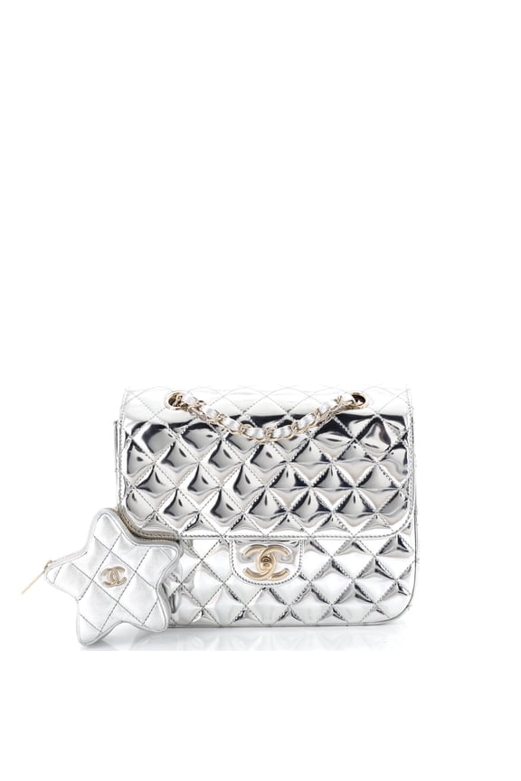 Pre-Owned Hollywood Boulevard Backpack with Star Coin Purse Quilted Metallic Leather By Rebag