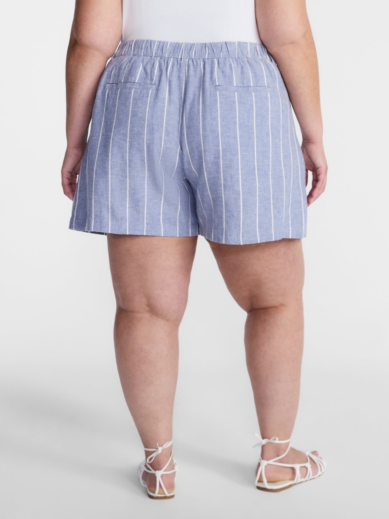 Terra & Sky Women's Plus Linen Blend Shorts, Sizes 0X-4X
