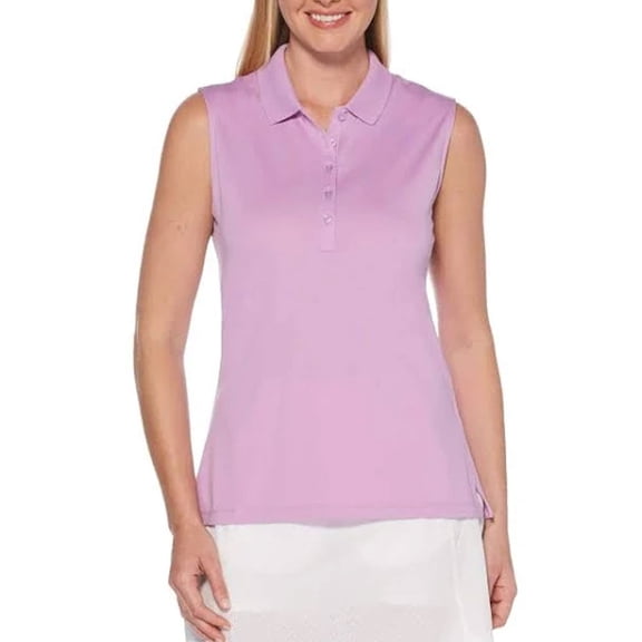 Callaway Solid Knit Lilac Chiffon Shirt Women XL