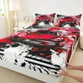 thumbnail image 3 of Manfei Cartoon Sport Car Twin Sheet Sets for Boy, Modern Graffiti Watercolor Twin Fitted Sheet, Red Automobile Flat Sheet, Super Cozy Room Decor, 3-Piece, 3 of 7