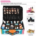thumbnail image 5 of Large Travel Artist Makeup Bag With Adjustable Dividers &12 Brush Slots Portable Cosmetic Organizer Colorful Vector, 5 of 7