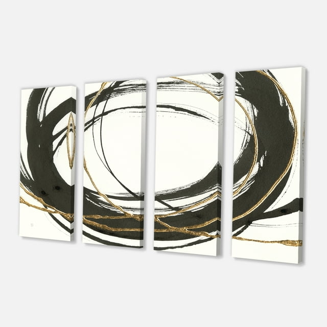 Designart - Gold Glamour Circle III - Posh & Luxe Gallery-wrapped Canvas