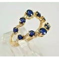 thumbnail image 4 of 1.50Ct Round Cut Simulated Blue Sapphire Enhancer Wrap Wedding Ring 14K Yellow Gold Plated 925 Sterling Silver For Her, 4 of 4
