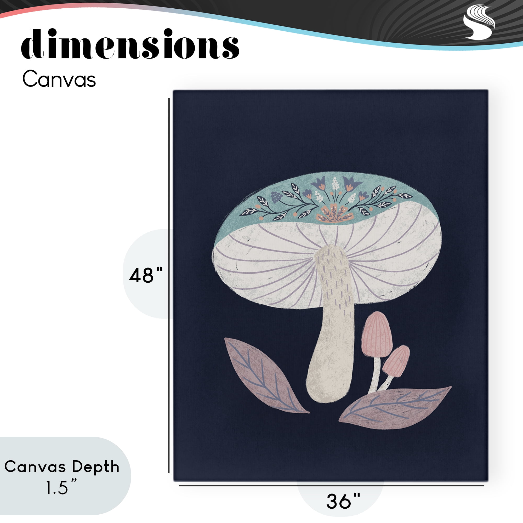 Stupell Industries Floral Cottage Mushroom Canvas Wall Art, design by Metka Hiti