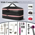 thumbnail image 4 of Double Layer Storage Bag for Hair Dryer Accessories, Waterproof PU Leather Hair Tool Organizer Bag, Travel Carrying Bag, Only Include Bag, Black, 4 of 14