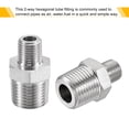 thumbnail image 4 of Uxcell 1/2x1/4 BSPT Male Thread Stainless Steel Hex Reducer Pipe Fitting, 4 of 5