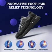 FitVille Extra Wide Walking Shoes for Men Width Sneakers for Flat Foot Heel Pain Relief (All Black, 12 x-Wide)