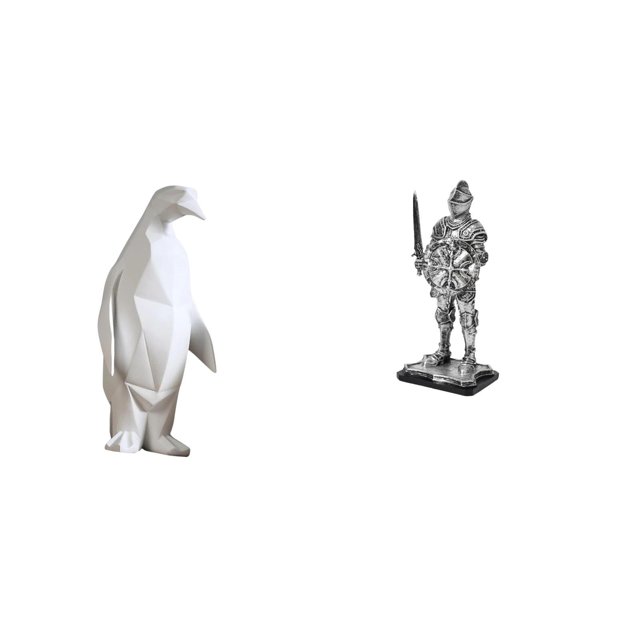 Figura De Resina De Caballero Pingüino, Adorno Decorativo Coleccionable Creativo, Escultura Vintage, Estatua Para Inauguración De La Casa, Mesa, Entrada, Estantería, Escritorio De Oficina,