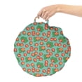 thumbnail image 2 of Spring Round Floor Cushion with Handle, Cloudberry Branches Summer Season Flourish Eat Organic Wild Pattern, Decorative Pillow for Living Room & Dorms, 18" Round, Paprika and Sea Green, by Ambesonne, 2 of 4