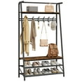 thumbnail image 5 of Aoile Coat Rack Shoe Bench, 4-in-1 Hall Trees Entryway Bench with Storage & Hanging Bar for Living Room, Bedroom, Bathroom (11.4"D x 39.4"W x 72.5"H), 5 of 9