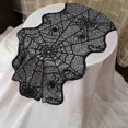 thumbnail image 3 of 14 x 48 Inch Halloween Table Runner, Black Lace Spider Web Table Runner, Halloween Decoration Lace Table Runner, Table Linens Topper for Halloween Party Dinner Table Decor, 3 of 7