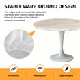 thumbnail image 2 of Elastic Fitted Round Tablecloth, Marble Beige Waterproof Stretch Table Cover for 55"-60" Tables, Modern Abstract Ink Painting Luxury Washable Outdoor Tablecloths for Patio, Picnic, Camping, 2 of 9