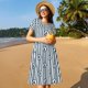thumbnail image 4 of Balery Nautical1 Vestidos sueltos de manga corta para mujer, vestidos de verano 2025, vestidos casuales de corte A con vuelo., 4 of 6