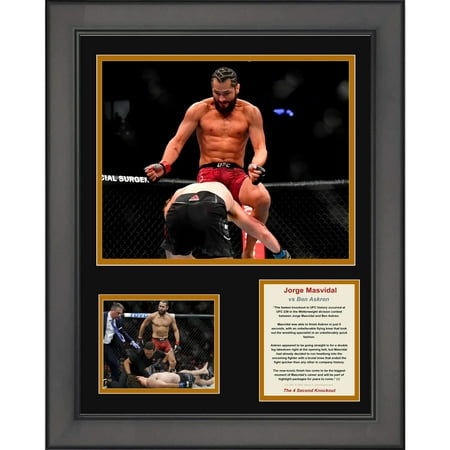 

Framed Jorge Masvidal 4 Second KO Knockout UFC MMA 12x15 Photo Collage