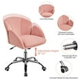 thumbnail image 4 of Desk Chair Velvet Office Chair with Wheels Tufted Vanity Chair Fabric Task Swivel Armchair for Bedroom Living Room, 4 of 8