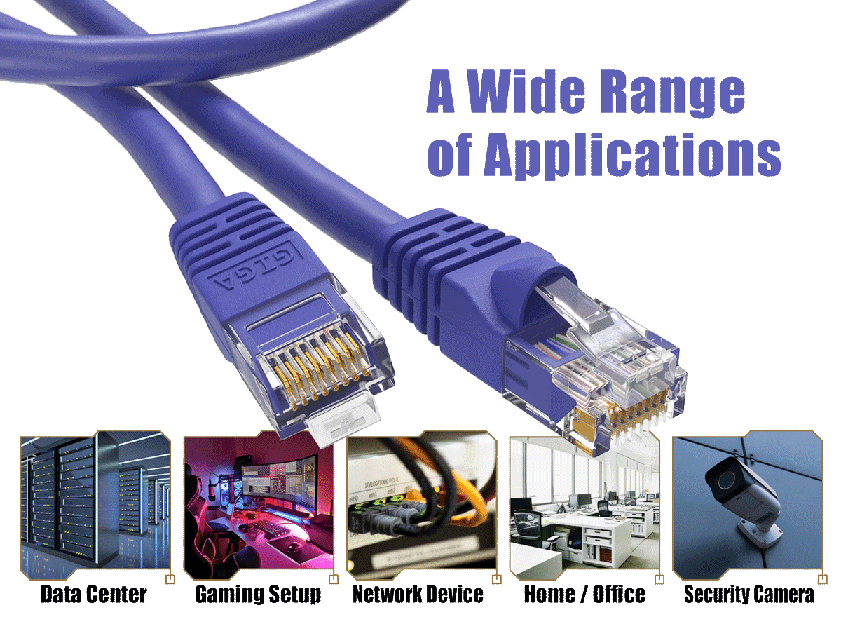 Cable Leader 50ft Cat6 UTP Ethernet Network Patch Cable Snagless 24AWG Bare Copper, Purple