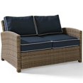 thumbnail image 1 of Afuera Living Causeuse de Patio Moderne en Osier, Brun et Bleu Marine, 1 of 9