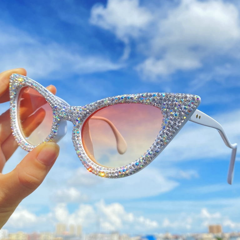 Fashion Rhinestone Sunglasses Women Pink Crystal Sparkling  display picture 2
