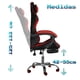 thumbnail image 4 of Silla de escritorio gamer ergonómica Masaje Reclinable Descansapies rojo 6.49 pulg Titano TT-SGRM01, 4 of 7