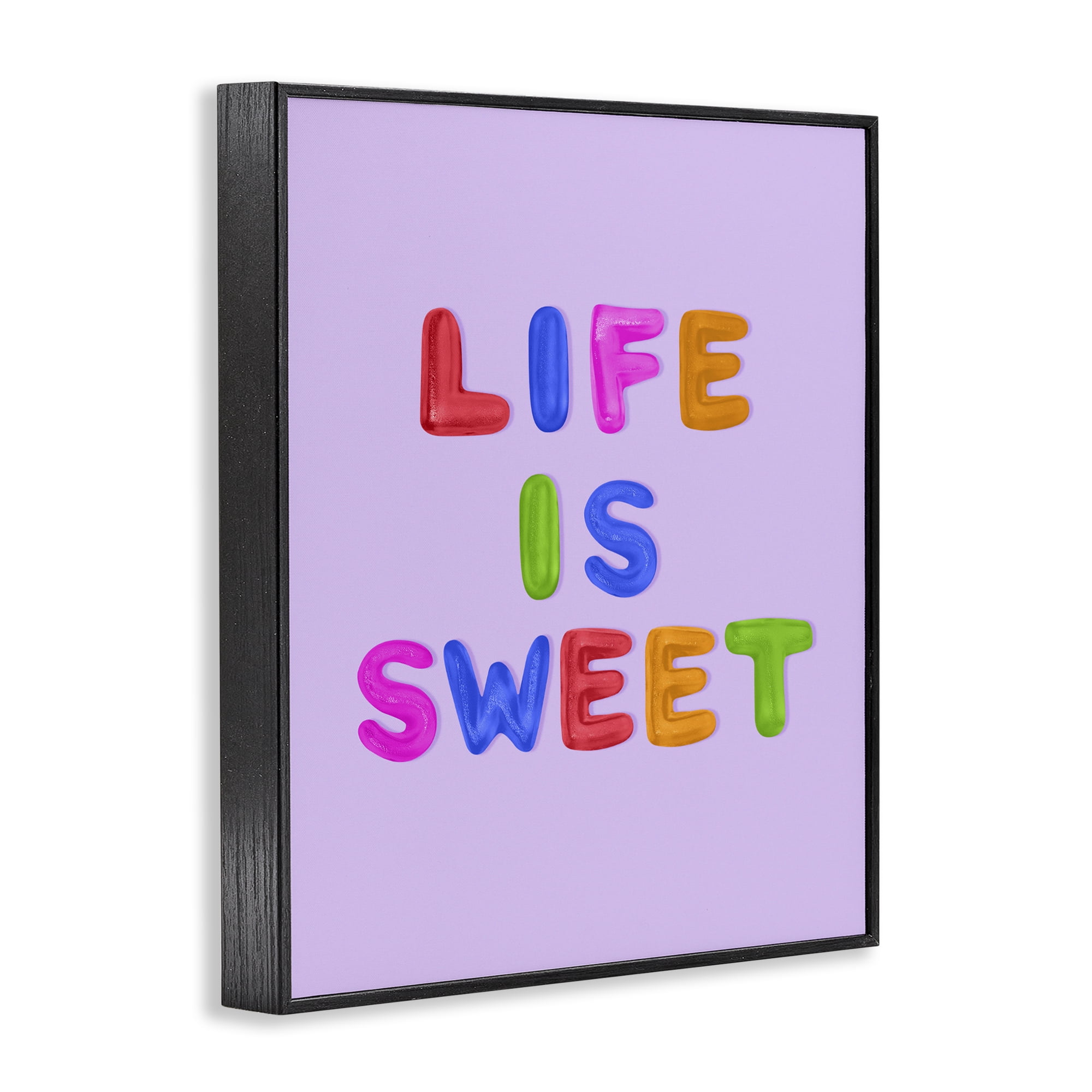 Stupell Industries Life Is Sweet Gummies Black Framed Giclee Art, design by LISH Creative