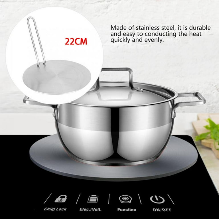 9.45inch Stainless Steel Induction Adapter Plate Heat Diffuser for  Induction Electric Gas Glass Cooktop