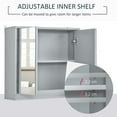 thumbnail image 4 of HOMCOM Wall Mounted Medicine Cabinet with Mirror, Grey, 4 of 9