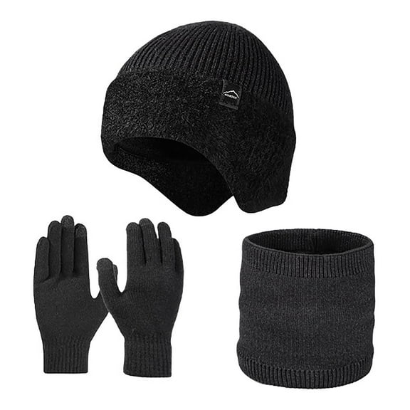 Winter Scarf for Men with Beanie Hat and Gloves SetWinter Knitted Scarf Hat Warm Thermal for Cold Weather Outdoor Activities And Daily Use
