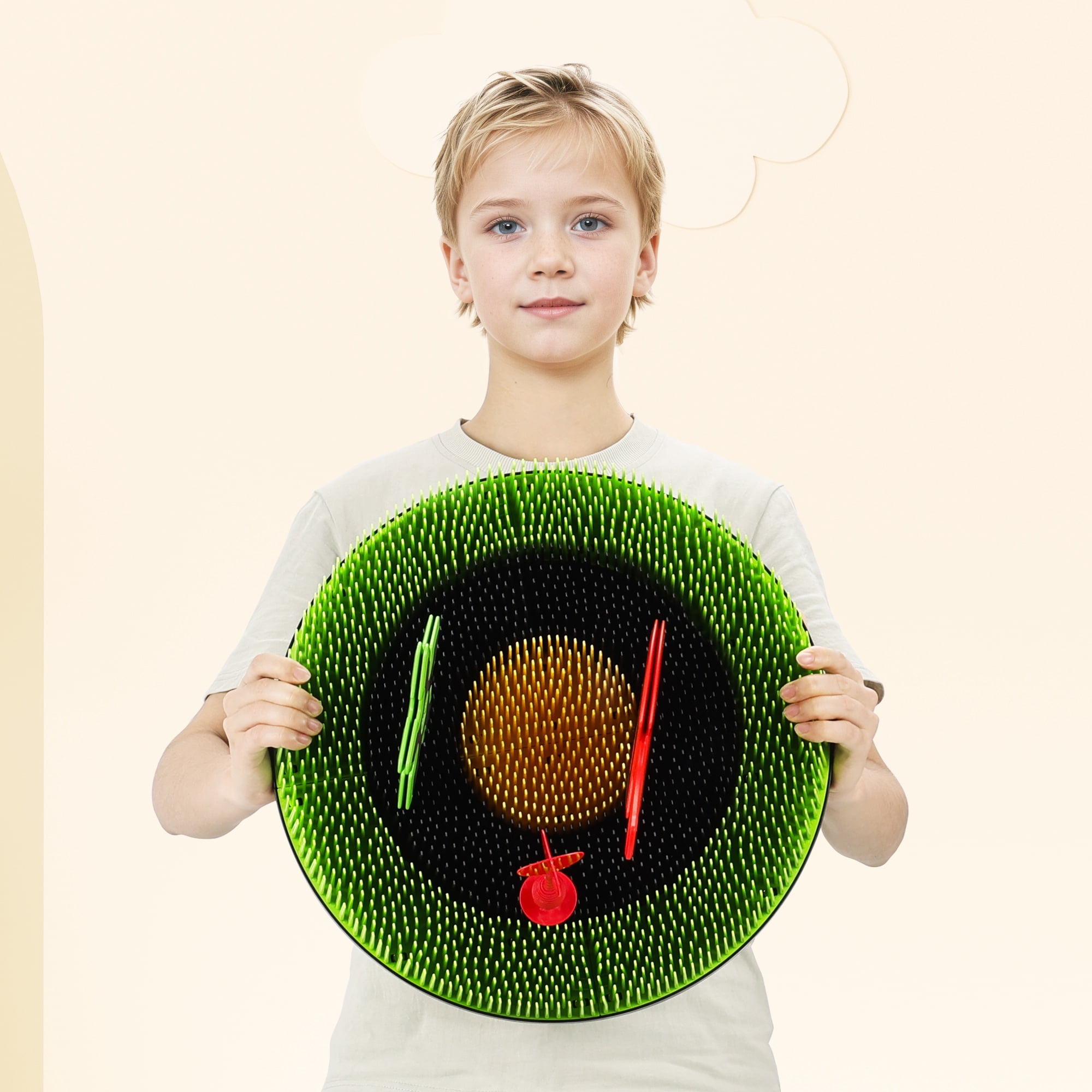 3 in 1 Throwing Game Toy Set - Dart & Axe Throwing Game with Bristle Target Dartboard - Lightweight Stand - Indoor & Outdoor Game for Kids Boy Girl