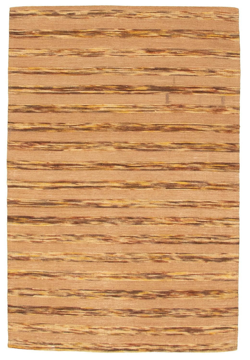 ECARPETGALLERY 3'11" x 5'11" Stripes Collage Handmade Area Rug for Living Room, Dining Room and Bedroom in Brown