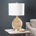 thumbnail image 3 of SEI Furniture Villanda Textured Glass Base Table Lamp in Gold/White, 3 of 3