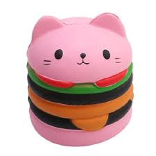 Pink Hamburger Cat Squishy Toy Super Slow Rising Squeeze Scented Squishies Walmart Com Walmart Com