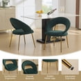 thumbnail image 3 of Hassch Elegant Upholstered Dining Chair for Kitchen and Dining Room, Modern Velvet Side Chair with Padded Seat, Ergonomic Design, Gold Metal Legs (Green), 3 of 6