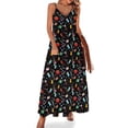 thumbnail image 1 of Nociones de costura sobre vestido negro sin mangas vestido de manga larga falda de mujer vestido largo de noche mujer, 1 of 7