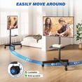thumbnail image 4 of RTVR Modern Rolling TV Stand on Wheels with Shelf for 23 to 55 60 inch Flat Screens, Mobile TV Cart Stand, Black, 4 of 11