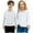 White, variant on Lopecy-Sta Kids Essential Crew Neck Long Sleeve Top, Soft Breathable Cotton Blend Plain Design, Comfortable Standard Fit Autumn Winter Daily Wear for Toddler Playtime