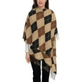 thumbnail image 3 of Haiem Argyle of brown Pattern Women's Long Blanket Scarf Chunky Oversized Winter Fall Warm Scarf Big Tartan Scarves Wrap Shawl Ladies Gifts, 3 of 8