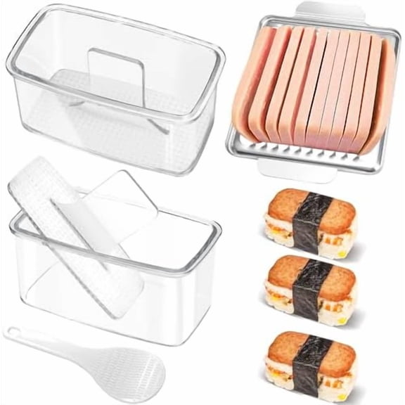 Musubi Press Mold Kit with Slicer for SPAM, 2 Pack Hawaiian Sushi Rice Press Maker for Onigiri (Non-Stick, Easy Clean)$$Home Decor, Kitchen, & Other