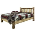 thumbnail image 3 of Glacier Country Collection Twin Platform Bed w/ Laser Engraved Wolf Design, 3 of 8