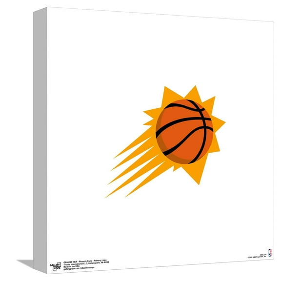 Gallery Pops NBA Phoenix Suns - Primary Logo Canvas Wall Art, Unframed Version, 12" x 12"